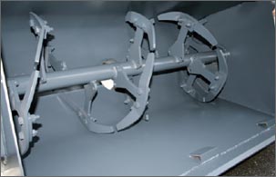 Coclea con raschiatori regolabili.